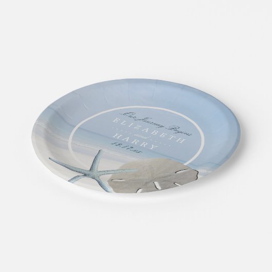 Sand Dollar and Starfish Beach Weddenschap Papieren Bordje (Gekanteld)