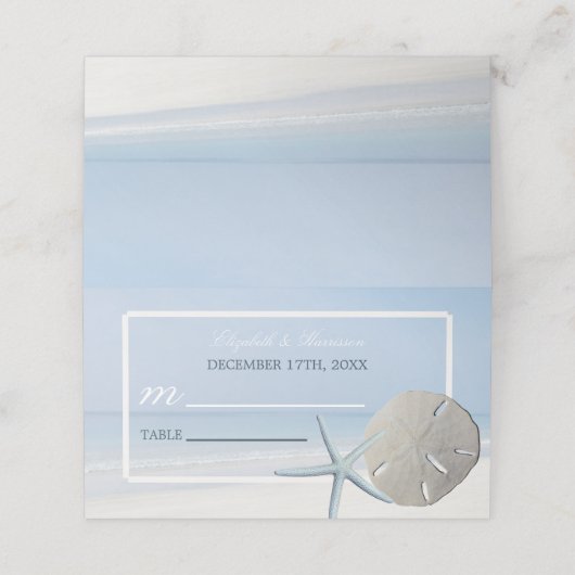 Sand Dollar and Starfish Beach Weddenschap Plaatskaartje (Buitenkant ongevouwen)
