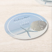 Sand Dollar and Starfish Beach Weddenschap Ronde Kartonnen Onderzetter (Gebogen)