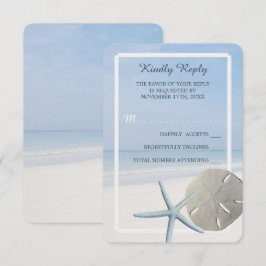 Sand Dollar and Starfish Beach Weddenschap RSVP Kaartje
