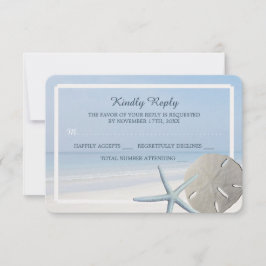Sand Dollar and Starfish Beach Weddenschap RSVP Kaartje