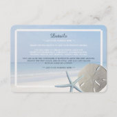 Sand Dollar and Starfish Beach Wedding Detail Informatiekaartje (Voorkant)