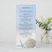 Sand Dollar and Starfish Beach Wedding Menu (Staand voorkant)