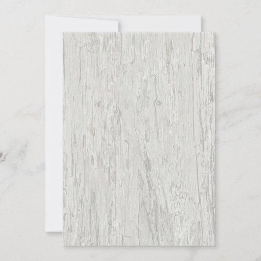 Sand Dollar and Starfish Rustic Driftwood Wedding Kaart (Achterkant)