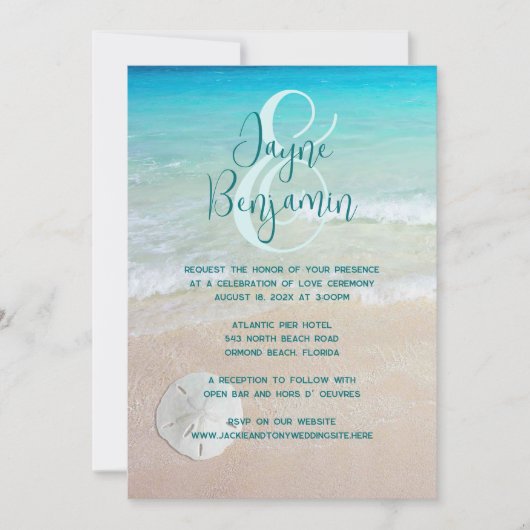 Sand Dollar Beach Big Names Weddenschap Kaart (Voorkant)