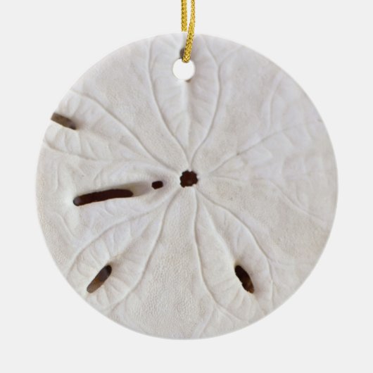 Sand Dollar Beach Coastal White Round Trendy Cool Keramisch Ornament (Voorkant)