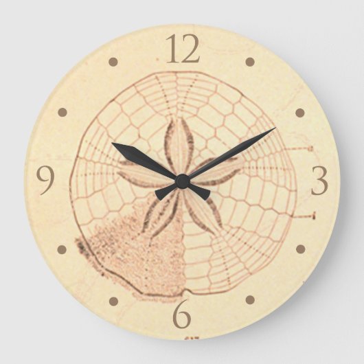 Sand Dollar Beach House Clock Grote Klok (Voorkant)