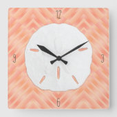 Sand Dollar Beach Numbers Vierkante Klok (Voorkant)