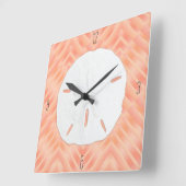 Sand Dollar Beach Numbers Vierkante Klok (Hoek)