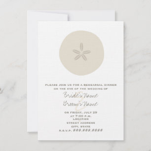 Sand Dollar Beach Rehearsal Dinner Invitation Kaart