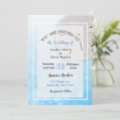 Sand Dollar Beach Thleding Wedding Invitations Kaart (Staand voorkant)