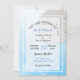 Sand Dollar Beach Thleding Wedding Invitations Kaart
