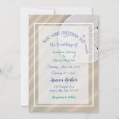 Sand Dollar Beach Thleding Wedding Invitations Kaart (Voorkant)