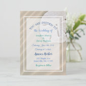 Sand Dollar Beach Thleding Wedding Invitations Kaart (Staand voorkant)