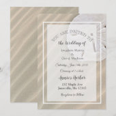 Sand Dollar Beach Thleding Wedding Invitations Kaart (Voorkant / Achterkant)