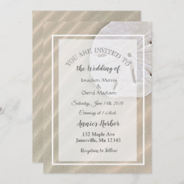 Sand Dollar Beach Thleding Wedding Invitations Kaart