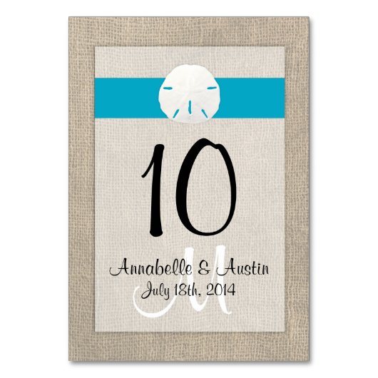 Sand Dollar Beach Trouwtafel Kaart (Voorkant)