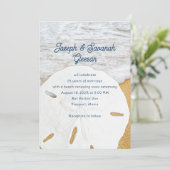 Sand Dollar Beach Vow Renewal Jubileum Ceremony Kaart (Staand voorkant)