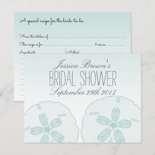 Sand Dollar Beach Vrijgezellenfeest Recept Kaarten (Voorkant / Achterkant)