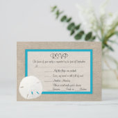 Sand Dollar Beach Weddending RSVP-kaart Malibu 2 RSVP Kaartje (Staand voorkant)