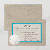 Sand Dollar Beach Weddending RSVP-kaart Malibu 2 RSVP Kaartje (Voorkant / Achterkant)
