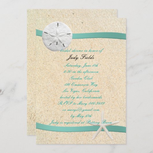 Sand Dollar Beach Weddenschap Bridal Shower Kaart (Voorkant / Achterkant)