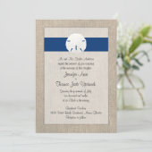 Sand Dollar Beach Weddenschap Peacock Blue Kaart (Staand voorkant)