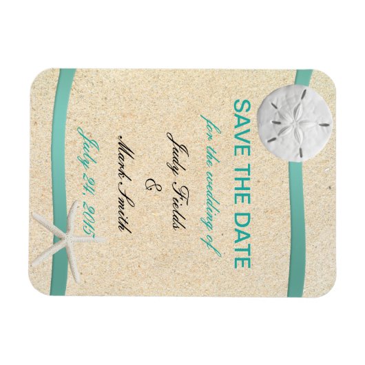 Sand Dollar Beach Weddenschap Save the Date Magnet Magneet (Horizontaal)