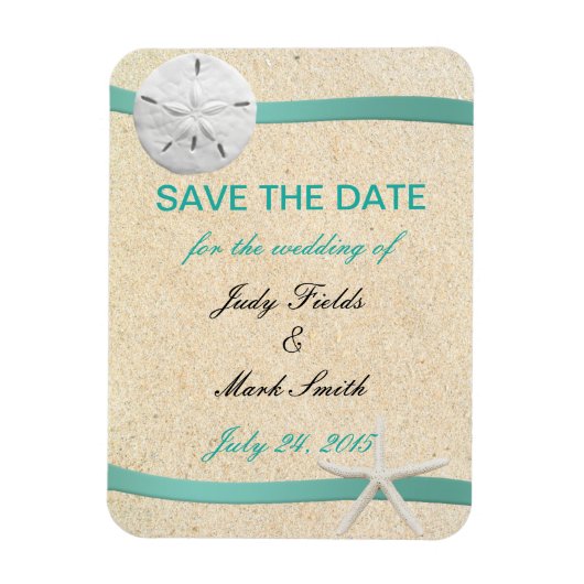 Sand Dollar Beach Weddenschap Save the Date Magnet Magneet (Verticaal)