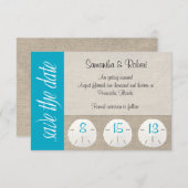 Sand Dollar Beach Weddenschap Save the Date Malibu (Voorkant / Achterkant)