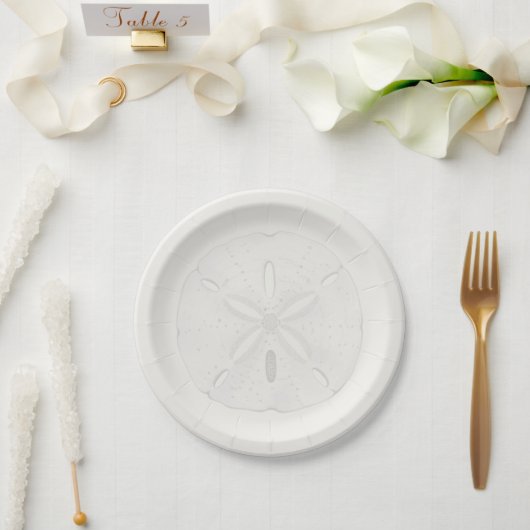 Sand Dollar Beach Wedding Cake Plates Papieren Bordje (Huwelijk)
