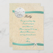 Sand Dollar Beach Wedding Maid of Honor Kaart (Voorkant / Achterkant)