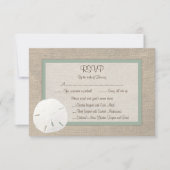 Sand Dollar Beach Wedding RSVP Card - Peridot (Voorkant)