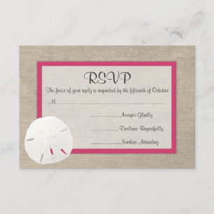 Sand Dollar Beach Wedding RSVP-kaart - Watermeloen RSVP Kaartje