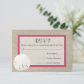 Sand Dollar Beach Wedding RSVP-kaart - Watermeloen RSVP Kaartje (Staand voorkant)