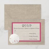 Sand Dollar Beach Wedding RSVP-kaart - Watermeloen RSVP Kaartje (Voorkant / Achterkant)