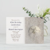 Sand Dollar Birthday Party for Hem Invitation Kaart (Staand voorkant)