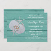 Sand Dollar Bridal Shower-uitnodigingen voor Starf Kaart (Voorkant / Achterkant)