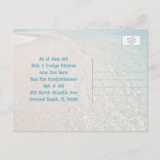 Sand Dollar Briefkaart voor bekendmaking van nieuw (Achterkant)