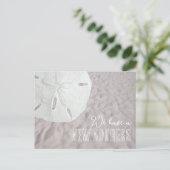 Sand Dollar Briefkaart voor bekendmaking van nieuw (Staand voorkant)
