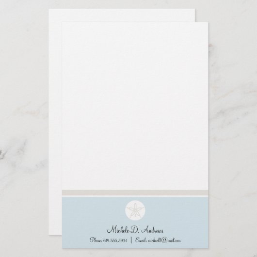 Sand Dollar Briefpapier (Voorkant / Achterkant)