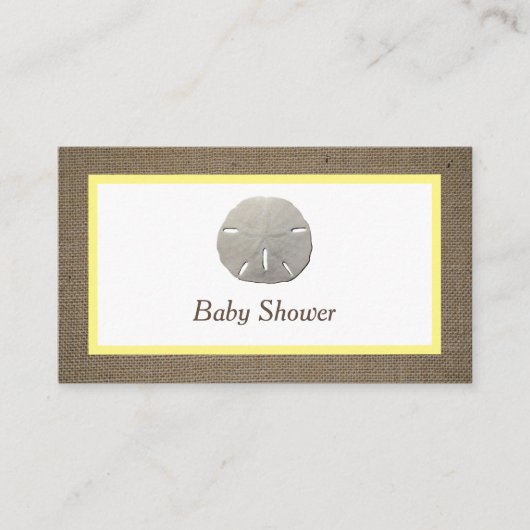 Sand Dollar & Burlap Baby shower Ticket (Voorkant)