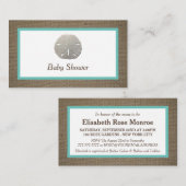 Sand Dollar & Burlap Baby shower Ticket (Voorkant / Achterkant)