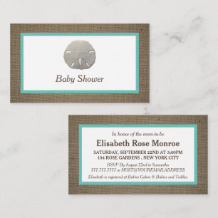 Sand Dollar & Burlap Baby shower Ticket