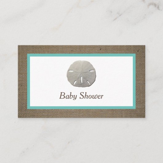 Sand Dollar & Burlap Baby shower Ticket (Voorkant)