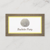 Sand Dollar & Burlap Bachelor Party Ticket Invite (Voorkant)