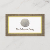 Sand Dollar & Burlap Bachelorette Party Ticket (Voorkant)