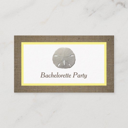 Sand Dollar & Burlap Bachelorette Party Ticket (Voorkant)