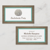 Sand Dollar & Burlap Bachelorette Party Ticket (Voorkant / Achterkant)