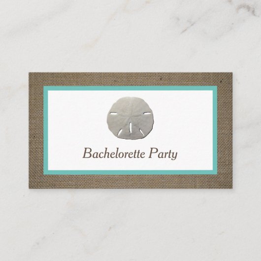 Sand Dollar & Burlap Bachelorette Party Ticket (Voorkant)